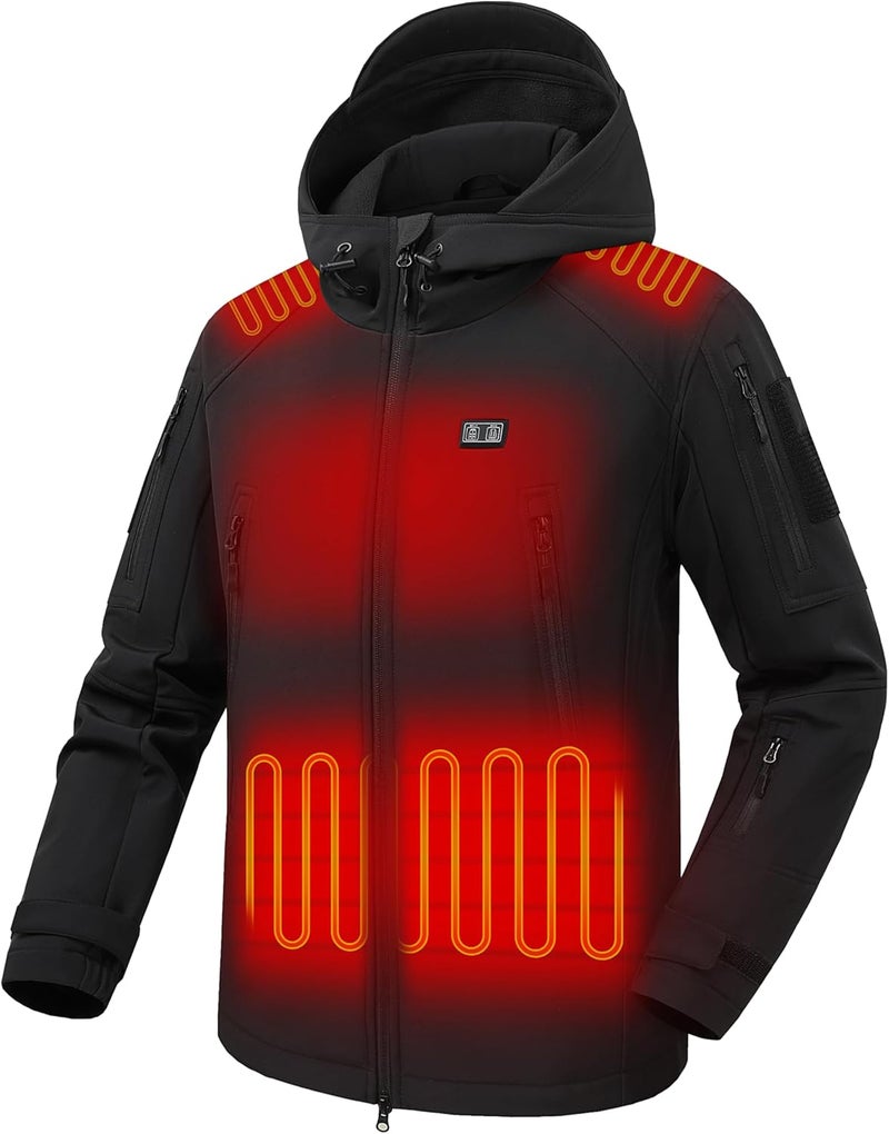 VENTROLLO Store Men's Heated Jacket with 16000 mAh Battery Pack, 12 Heating Zones, Soft Shell Heating Jacket Coat for Winter - Image 1